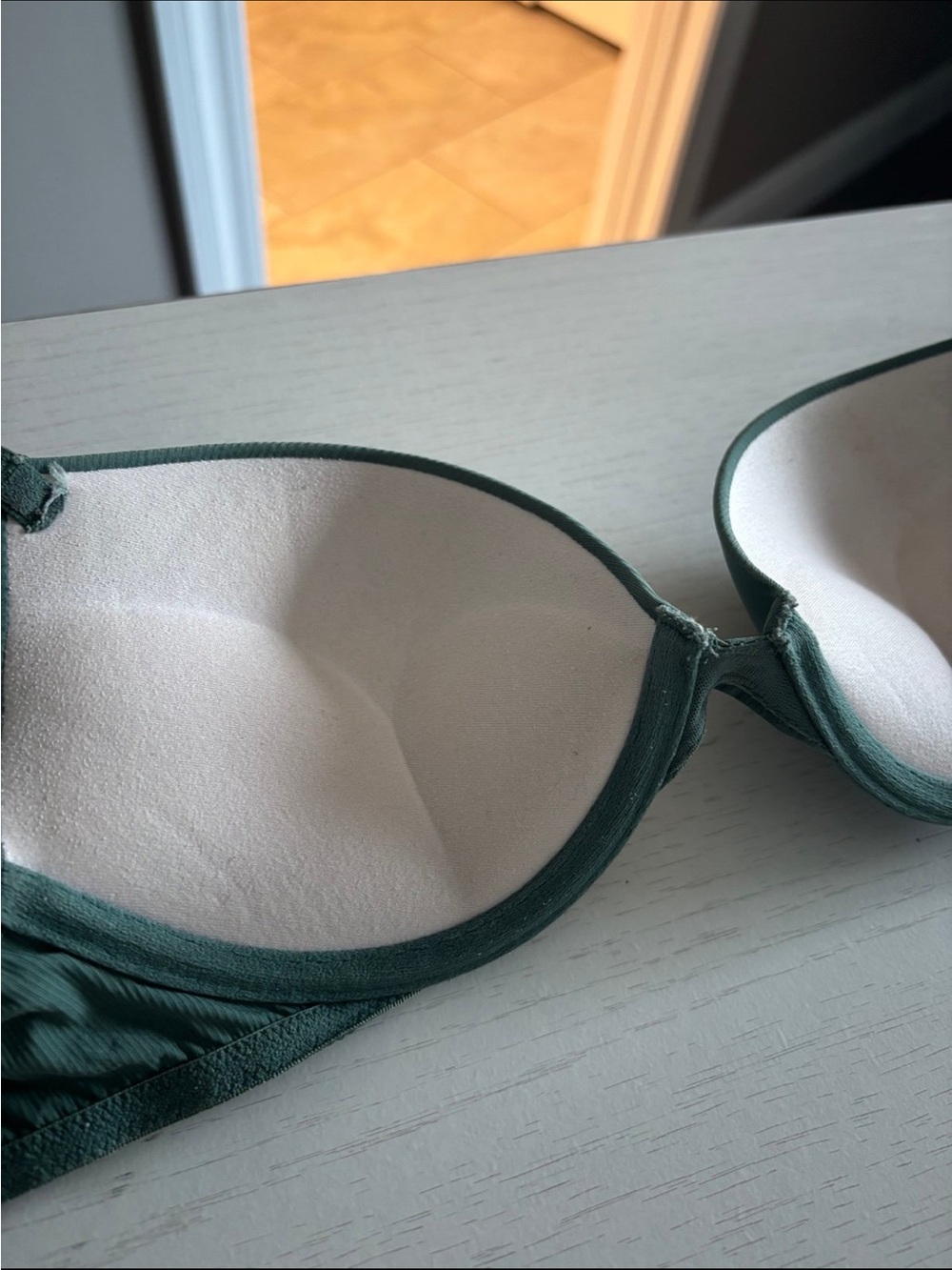 PINK Victoria's Secret Ribbed push up Bra - Sage Green - Picture 4 of 5